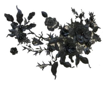 Three-dimensional flower beading and hot diamond mesh embroidery fabric lace children's dress patch clothing decoration accessories  CC101