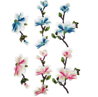 A set  Magnolia flower embroidery collar wedding dress dance cheongsam clothing accessories water-soluble sewing cloth patch flower wholesale  CC13