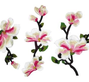 A set  Magnolia flower embroidery collar wedding dress dance cheongsam clothing accessories water-soluble sewing cloth patch flower wholesale  CC13