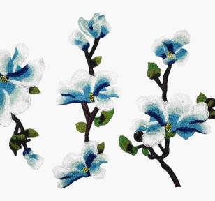 A set  Magnolia flower embroidery collar wedding dress dance cheongsam clothing accessories water-soluble sewing cloth patch flower wholesale  CC13