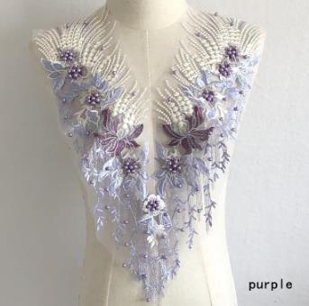 Heavy mesh embroidery handmade beading hot diamond cloth patch flower lace wedding dress patch clothes decoration accessories  CC100