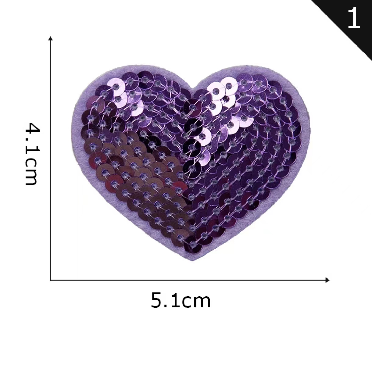 5pcs Self adhesive sequin embroilery patches Pentagram love cloth paste hat Children's clothing decoration DIY accessories ZA110