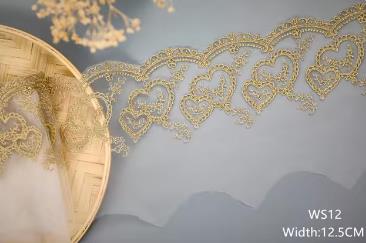 5 yards new gold silver mesh lace trim Lolita net Embroidery lace ribbon for Sewing cloth Accessorie WS09 WS12-WS15