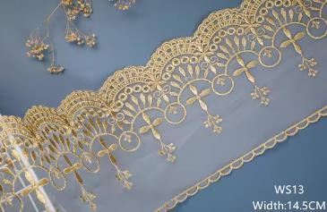 5 yards new gold silver mesh lace trim Lolita net Embroidery lace ribbon for Sewing cloth Accessorie WS09 WS12-WS15