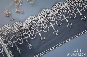 5 yards new gold silver mesh lace trim Lolita net Embroidery lace ribbon for Sewing cloth Accessorie WS09 WS12-WS15