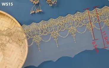 5 yards new gold silver mesh lace trim Lolita net Embroidery lace ribbon for Sewing cloth Accessorie WS09 WS12-WS15