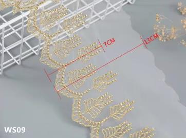 5 yards new gold silver mesh lace trim Lolita net Embroidery lace ribbon for Sewing cloth Accessorie WS09 WS12-WS15