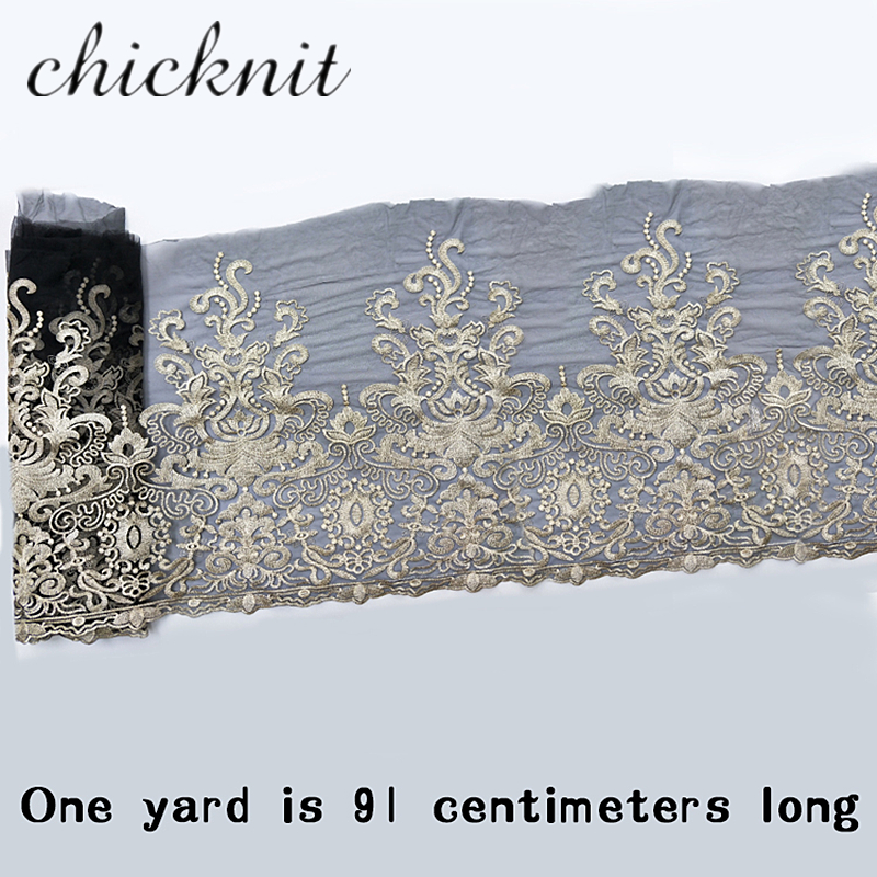 2YARDS CHICKNIT width200mm 2024 new Fashion Bohemia style black Net trim for Doll Wedding Dress Headscarf Accessories Tuxedo lace WB21