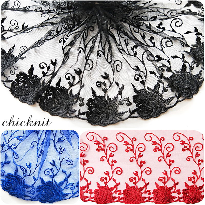 CHICKNIT width 115mm 2024 new baroque style Multiple colors for Wedding Dress Headscarf accessories Tuxedo roes lace WB010
