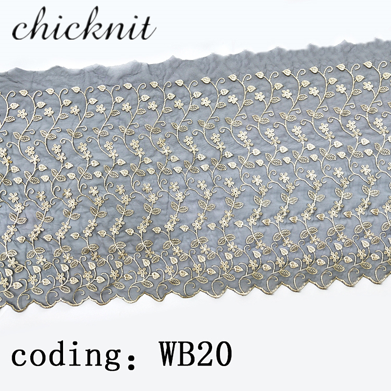 2YARDS CHICKNIT width200mm 2018 new Fashion Bohemia style black Net trim for Doll Wedding Dress Headscarf Accessories Tuxedo lace WB20