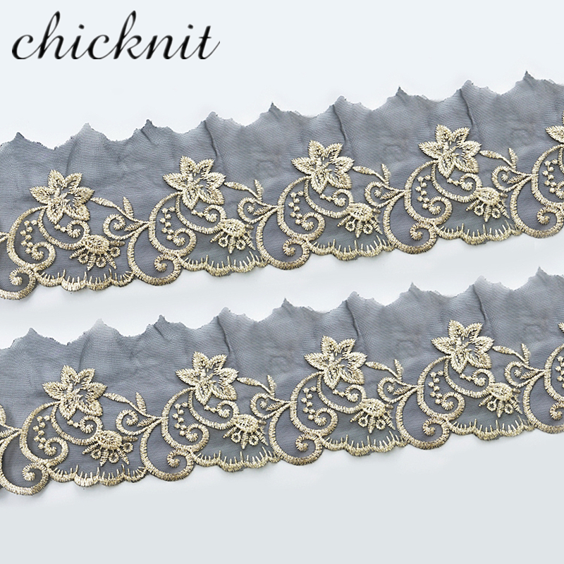 2YARDS  CHICKNIT width95mm Fashion black net for Wedding Dress Embroidery Tuxedo lace Curtain decoration WB02