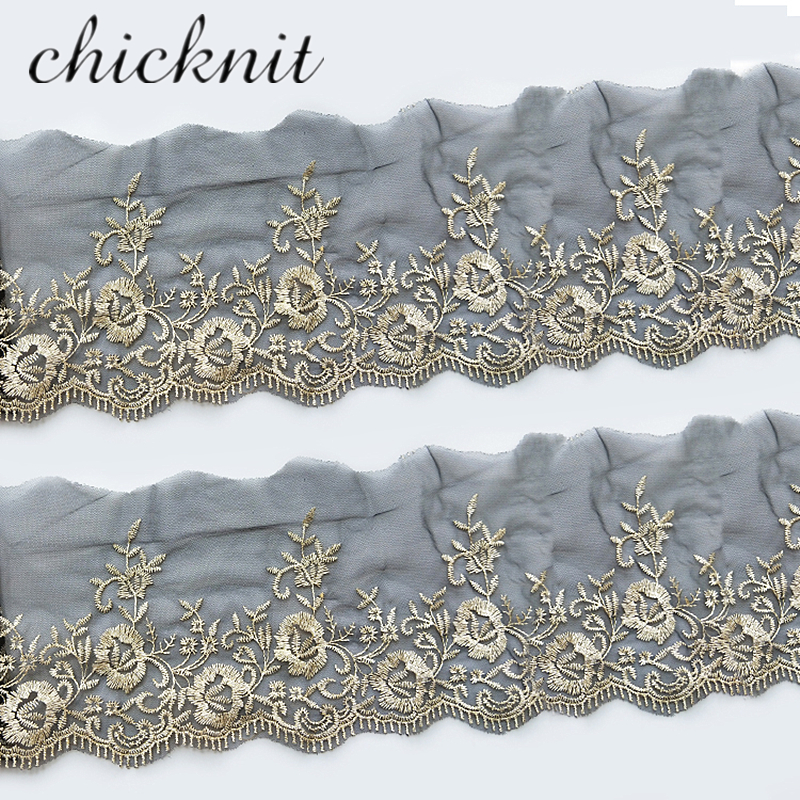 2YARDS CHICKNIT width135mm 2024 new Fashion baroque style black for Wedding Dress Embroidery Tuxedo lace WB01