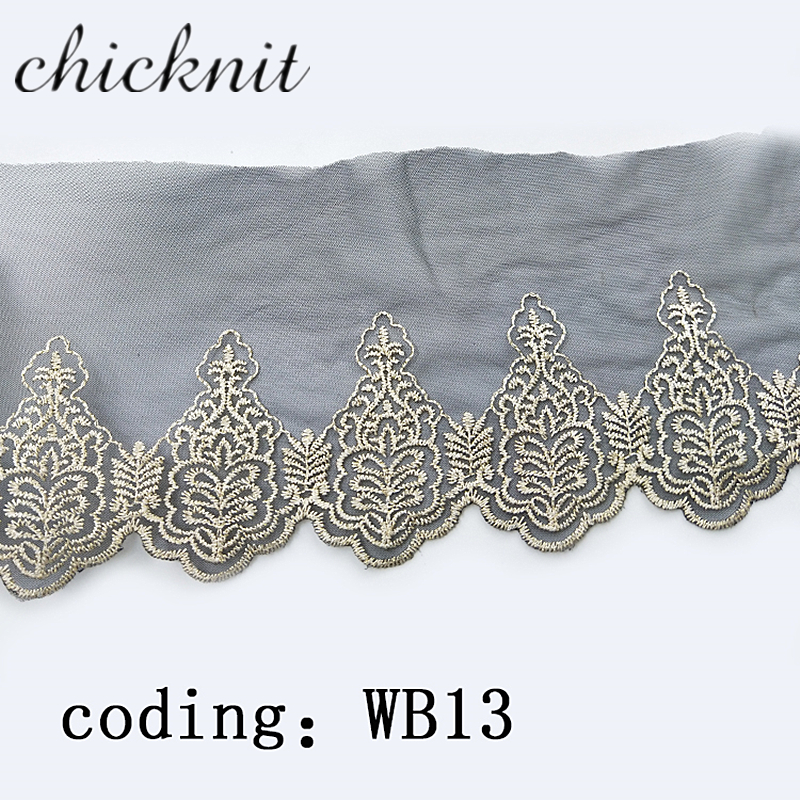 2YARDS  CHICKNIT width82mm black net for Wedding Dress Embroidery Tuxedo lace garment Headscarf accessories WB13