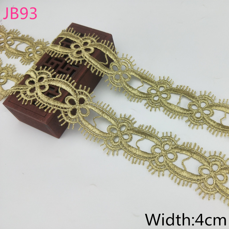 2 yards fashion new style gold lace crown accessories embellishment water soluble embroidery decoration lace sewing craft JB93