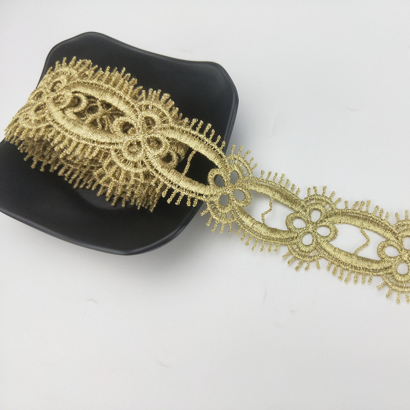 2 yards fashion new style gold lace crown accessories embellishment water soluble embroidery decoration lace sewing craft JB93