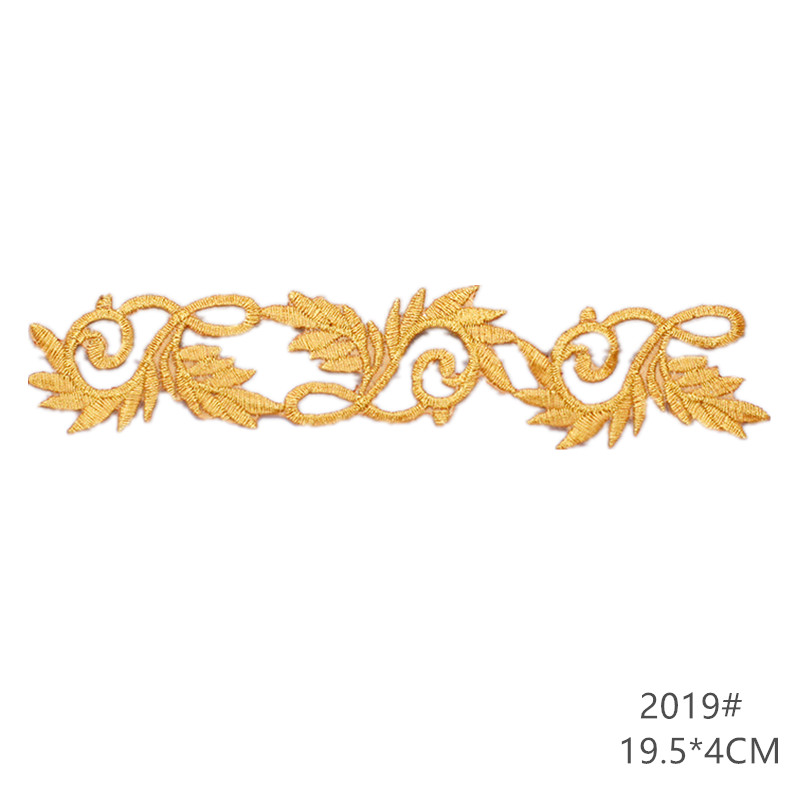 zsbszc fashion 5pcs iron on golden silver cloth patch diy embroidery stickers many sizes ballet dress decoration CA068