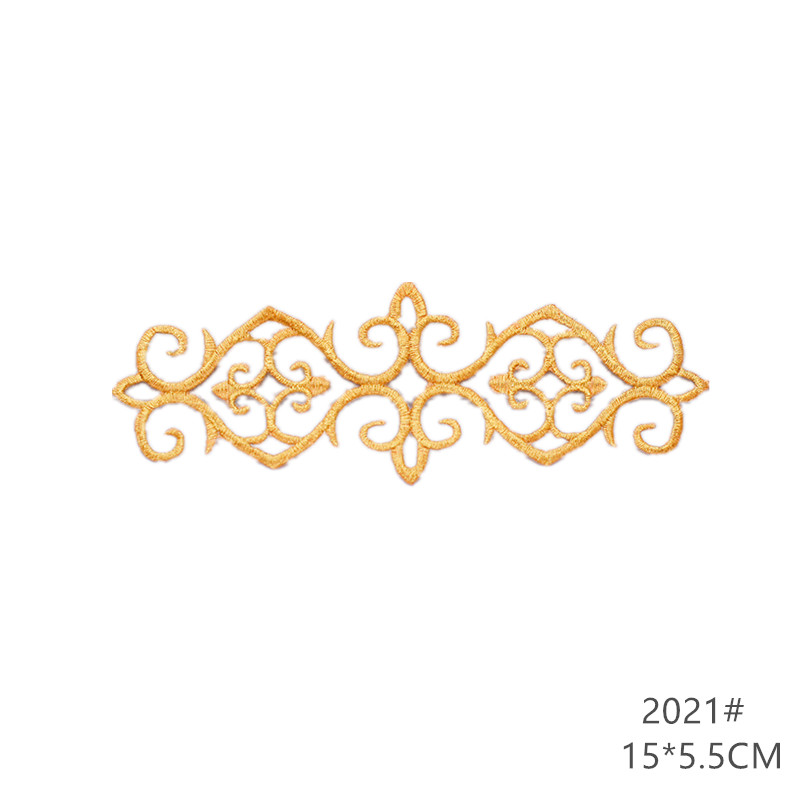 zsbszc fashion 5pcs iron on golden silver cloth patch diy embroidery stickers many sizes ballet dress decoration CA068