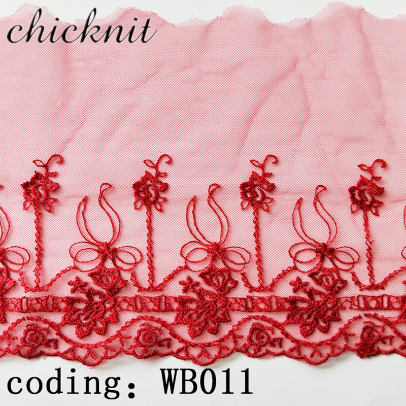 CHICKNIT width 100mm 2024 new Fashion baroque style black red white royalblue for Wedding Dress Tuxedo lace WB011