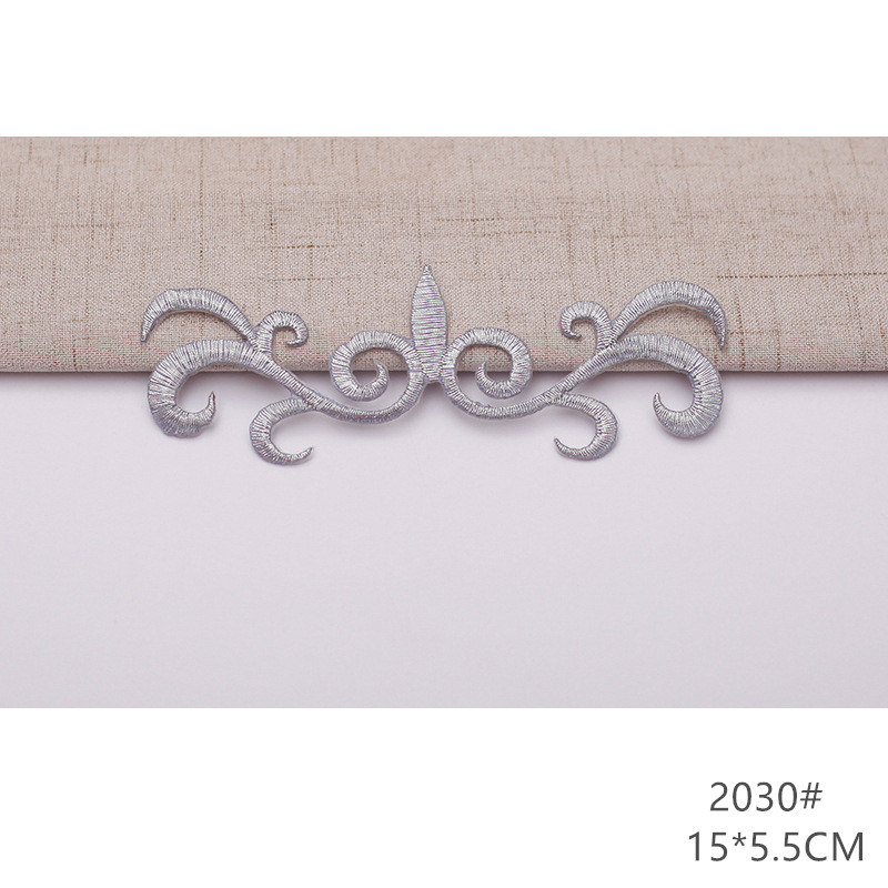 zsbszc fashion 5pcs iron on golden silver cloth patch diy embroidery stickers many sizes ballet dress decoration CA068