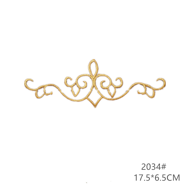zsbszc fashion 5pcs iron on golden silver cloth patch diy embroidery stickers many sizes ballet dress decoration CA068