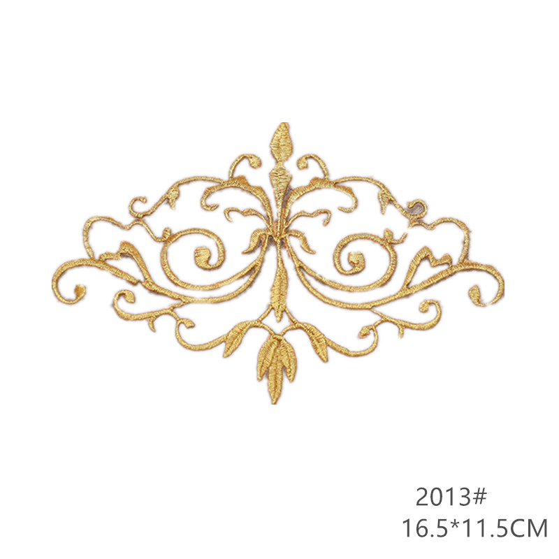 zsbszc fashion 5pcs iron on golden silver cloth patch diy embroidery stickers many sizes ballet dress decoration CA068