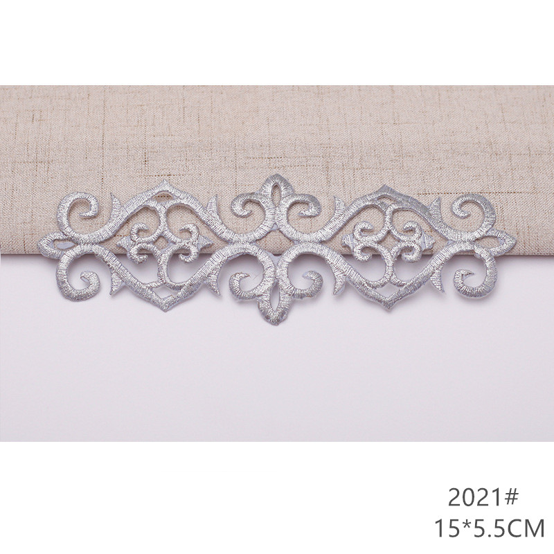 zsbszc fashion 5pcs iron on golden silver cloth patch diy embroidery stickers many sizes ballet dress decoration CA068