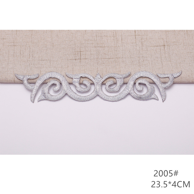 zsbszc fashion 5pcs iron on golden silver cloth patch diy embroidery stickers many sizes ballet dress decoration CA068