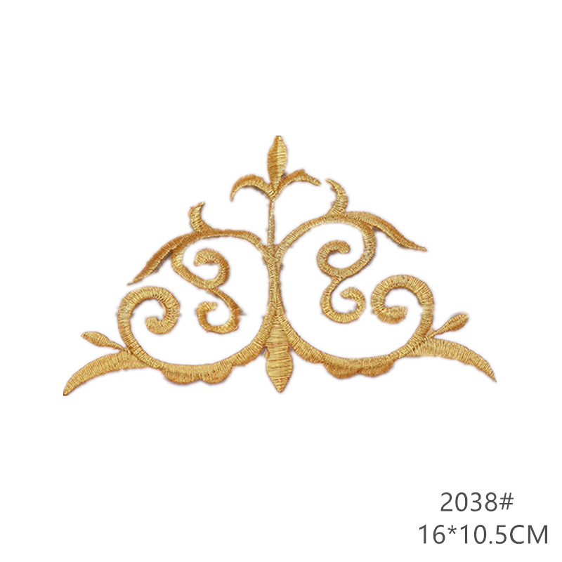 zsbszc fashion 5pcs iron on golden silver cloth patch diy embroidery stickers many sizes ballet dress decoration CA068