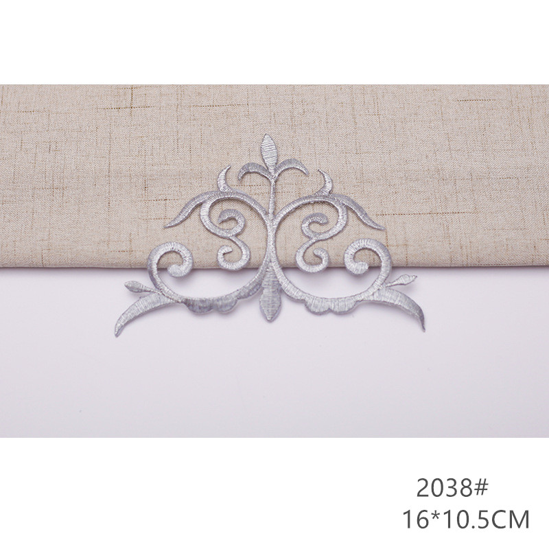 zsbszc fashion 5pcs iron on golden silver cloth patch diy embroidery stickers many sizes ballet dress decoration CA068