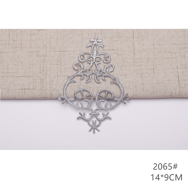 zsbszc fashion 5pcs iron on golden silver cloth patch diy embroidery stickers many sizes ballet dress decoration CA068