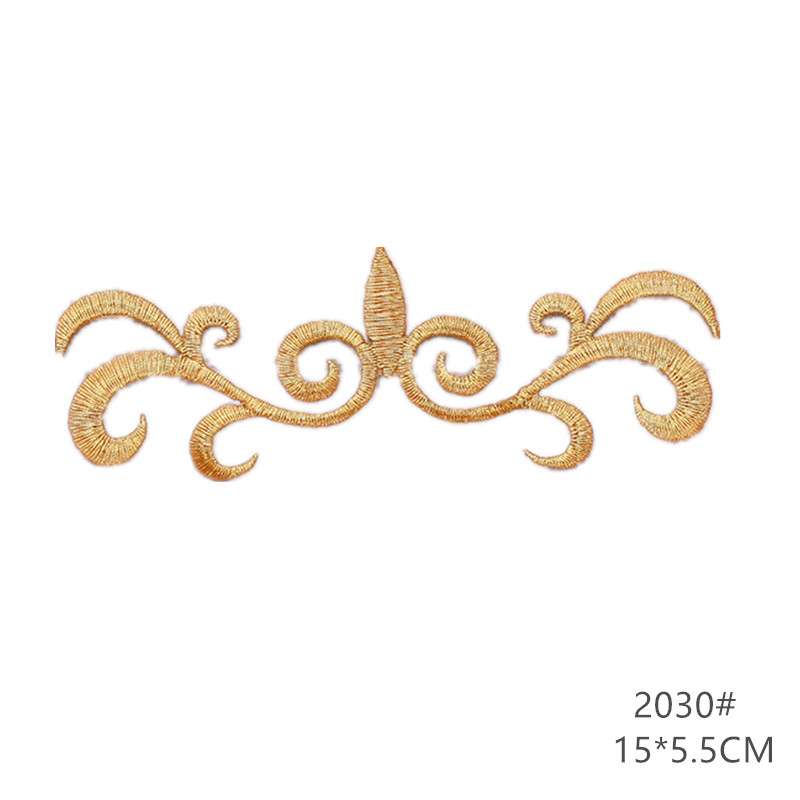 zsbszc fashion 5pcs iron on golden silver cloth patch diy embroidery stickers many sizes ballet dress decoration CA068