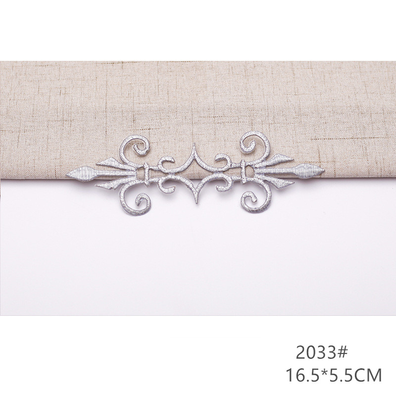 zsbszc fashion 5pcs iron on golden silver cloth patch diy embroidery stickers many sizes ballet dress decoration CA068