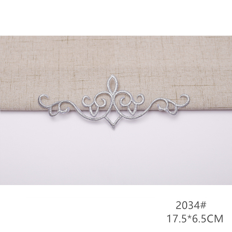 zsbszc fashion 5pcs iron on golden silver cloth patch diy embroidery stickers many sizes ballet dress decoration CA068