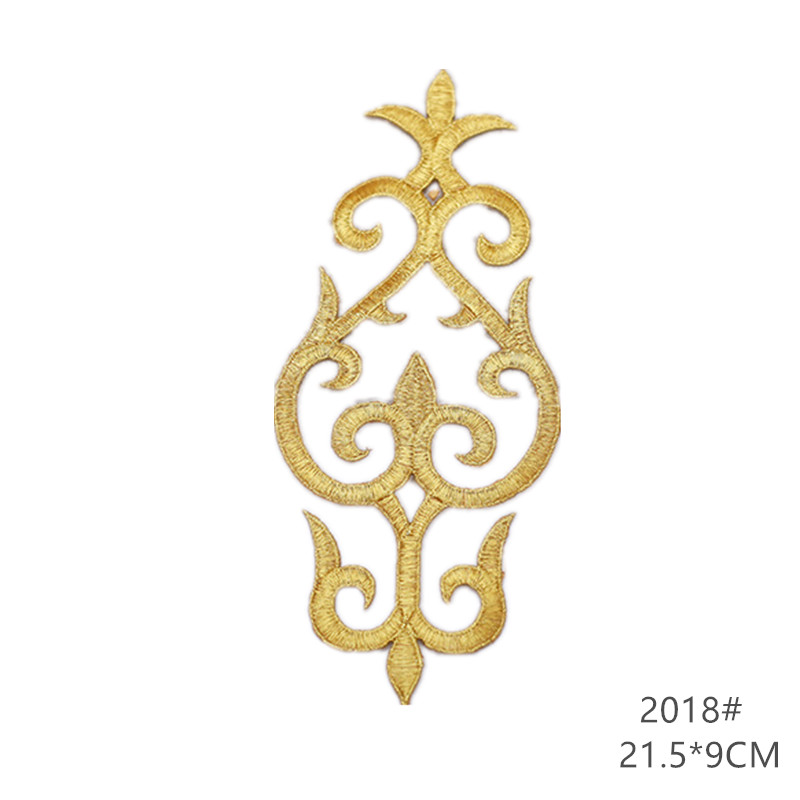 zsbszc fashion 5pcs iron on golden silver cloth patch diy embroidery stickers many sizes ballet dress decoration CA068