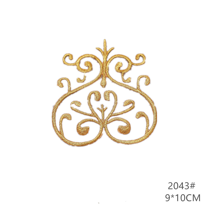 zsbszc fashion 5pcs iron on golden silver cloth patch diy embroidery stickers many sizes ballet dress decoration CA068