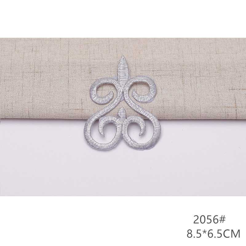 zsbszc fashion 5pcs iron on golden silver cloth patch diy embroidery stickers many sizes ballet dress decoration CA068