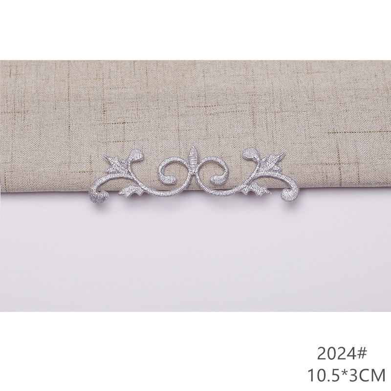 zsbszc fashion 5pcs iron on golden silver cloth patch diy embroidery stickers many sizes ballet dress decoration CA068