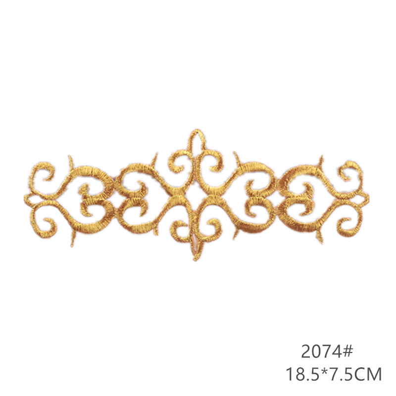 zsbszc fashion 5pcs iron on golden silver cloth patch diy embroidery stickers many sizes ballet dress decoration CA068