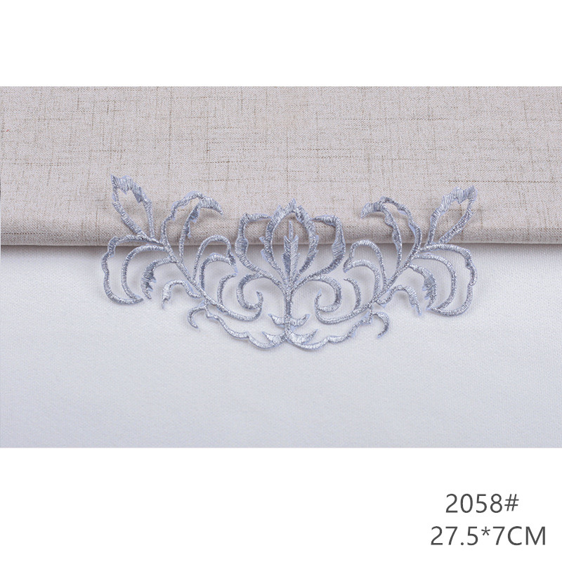 zsbszc fashion 5pcs iron on golden silver cloth patch diy embroidery stickers many sizes ballet dress decoration CA068