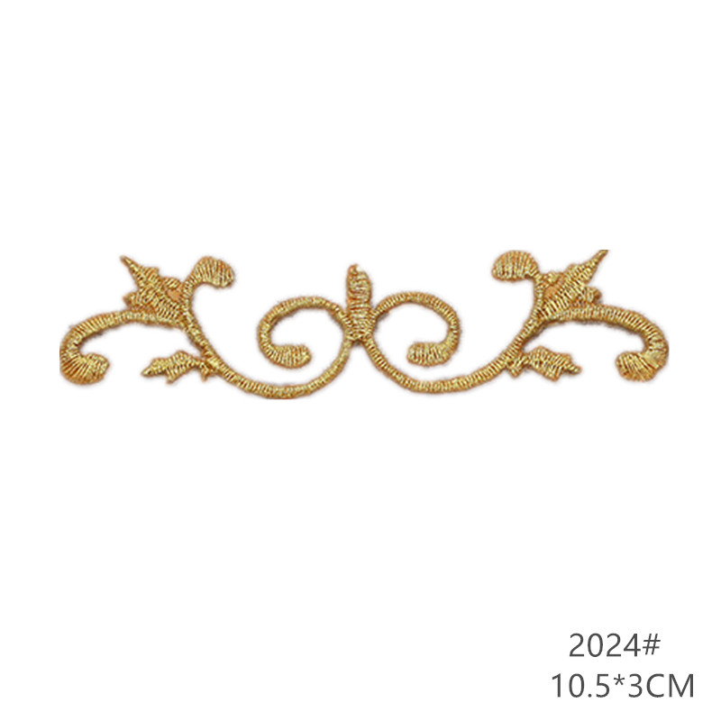 zsbszc fashion 5pcs iron on golden silver cloth patch diy embroidery stickers many sizes ballet dress decoration CA068