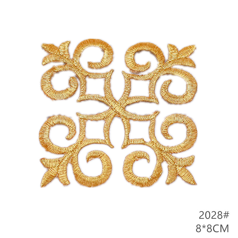 zsbszc fashion 5pcs iron on golden silver cloth patch diy embroidery stickers many sizes ballet dress decoration CA068