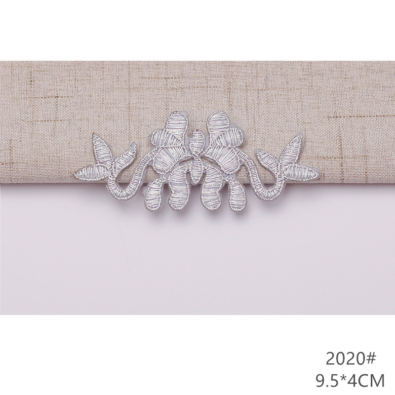 zsbszc fashion 5pcs iron on golden silver cloth patch diy embroidery stickers many sizes ballet dress decoration CA068