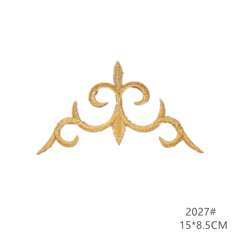 zsbszc fashion 5pcs iron on golden silver cloth patch diy embroidery stickers many sizes ballet dress decoration CA068