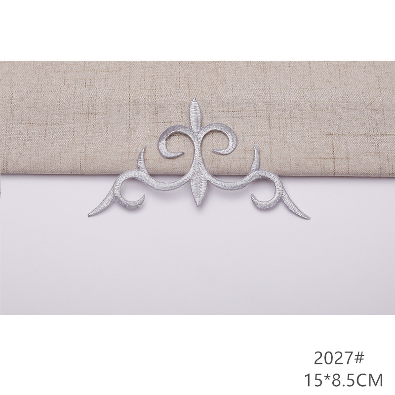 zsbszc fashion 5pcs iron on golden silver cloth patch diy embroidery stickers many sizes ballet dress decoration CA068