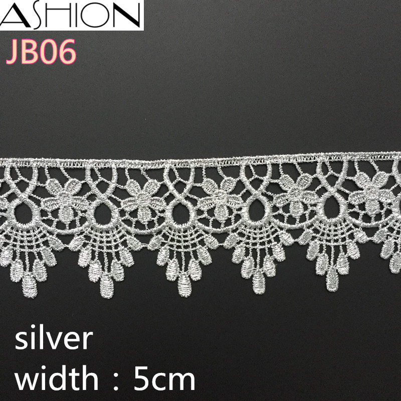 3 yards Width 50mm Crown gear gold and silver Water soluble Embroidery Lace trim Sewing Fabric JB06