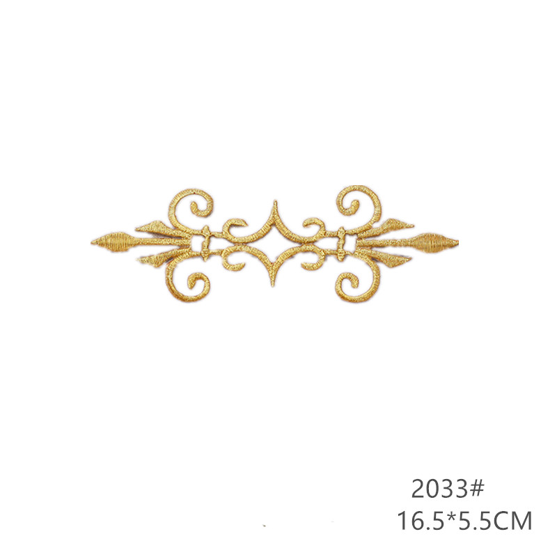 zsbszc fashion 5pcs iron on golden silver cloth patch diy embroidery stickers many sizes ballet dress decoration CA068