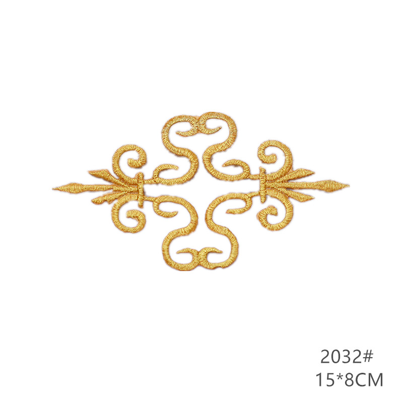 zsbszc fashion 5pcs iron on golden silver cloth patch diy embroidery stickers many sizes ballet dress decoration CA068