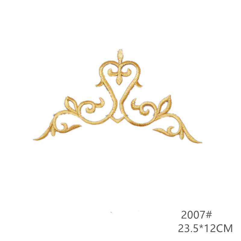 zsbszc fashion 5pcs iron on golden silver cloth patch diy embroidery stickers many sizes ballet dress decoration CA068