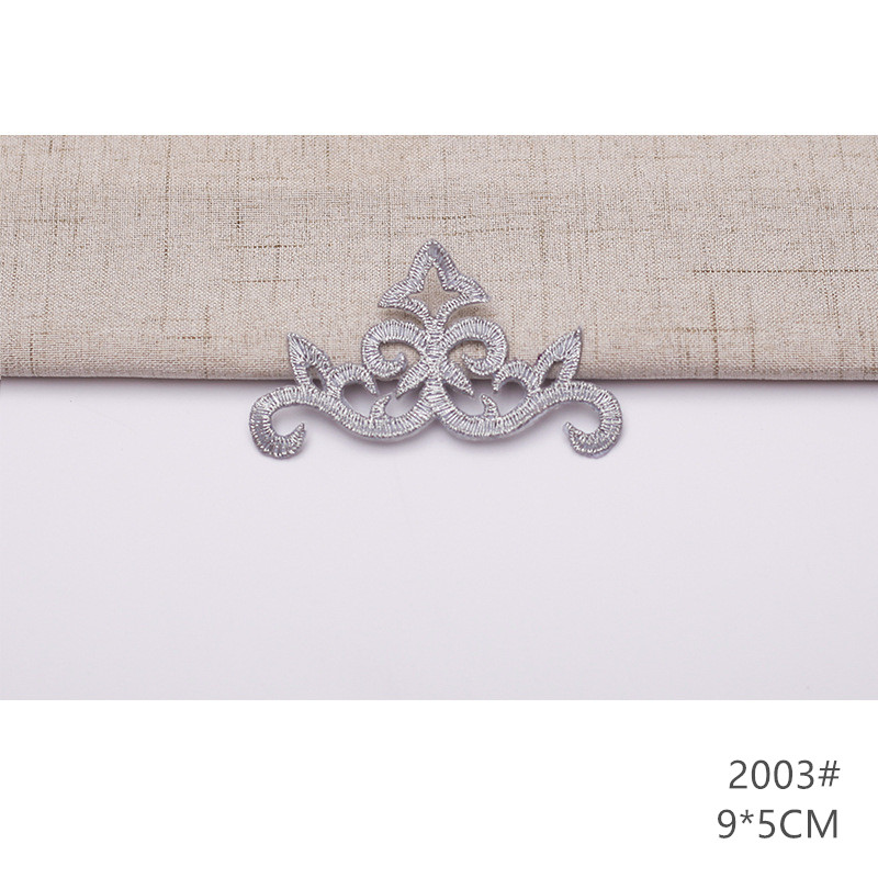 zsbszc fashion 5pcs iron on golden silver cloth patch diy embroidery stickers many sizes ballet dress decoration CA068