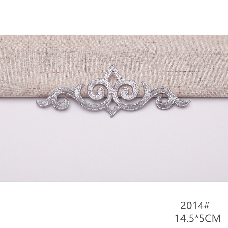 zsbszc fashion 5pcs iron on golden silver cloth patch diy embroidery stickers many sizes ballet dress decoration CA068